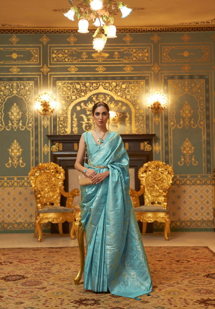 Shadow Green Handloom Weaving Sarees - PAHRAVA