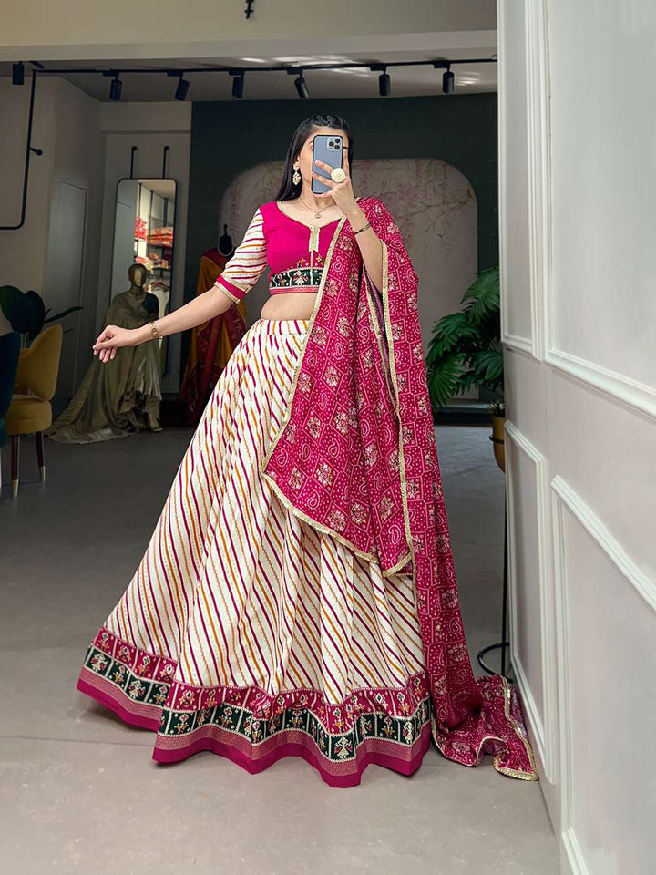 Queen Pink Graceful Cotton Lehenga Choli - PAHRAVA