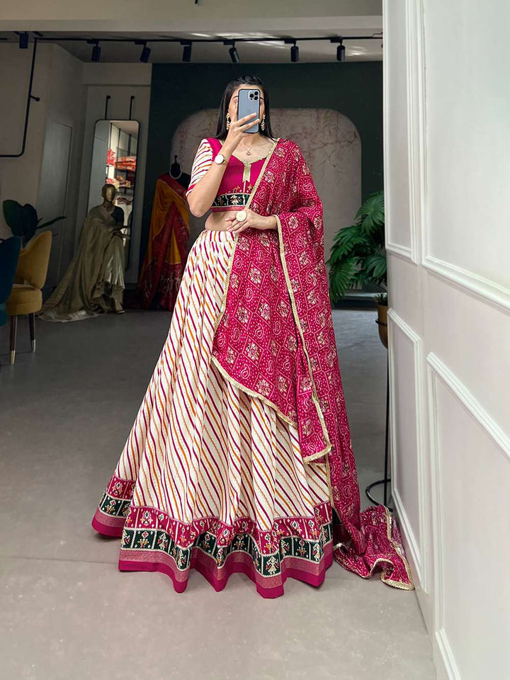 Queen Pink Graceful Cotton Lehenga Choli - PAHRAVA