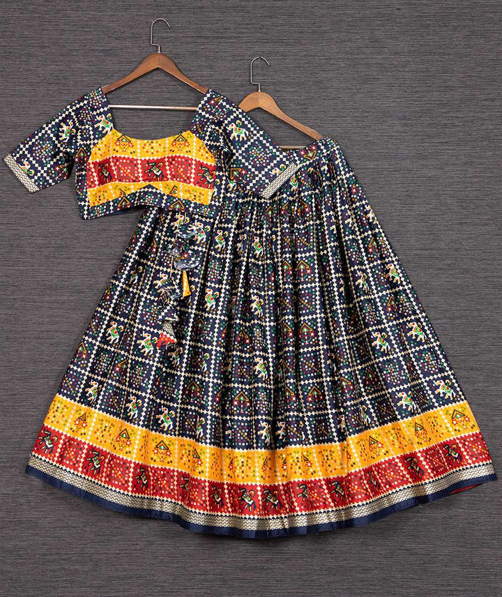 Navy Blue Traditional Cotton Chaniya choli - PAHRAVA