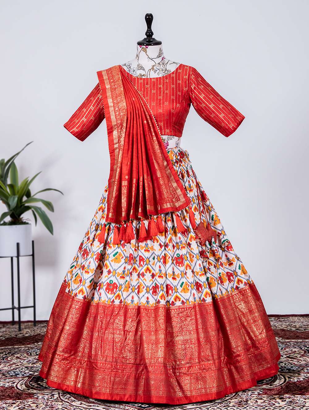 Ruby Red Classic Dola Silk Lehenga Choli - PAHRAVA