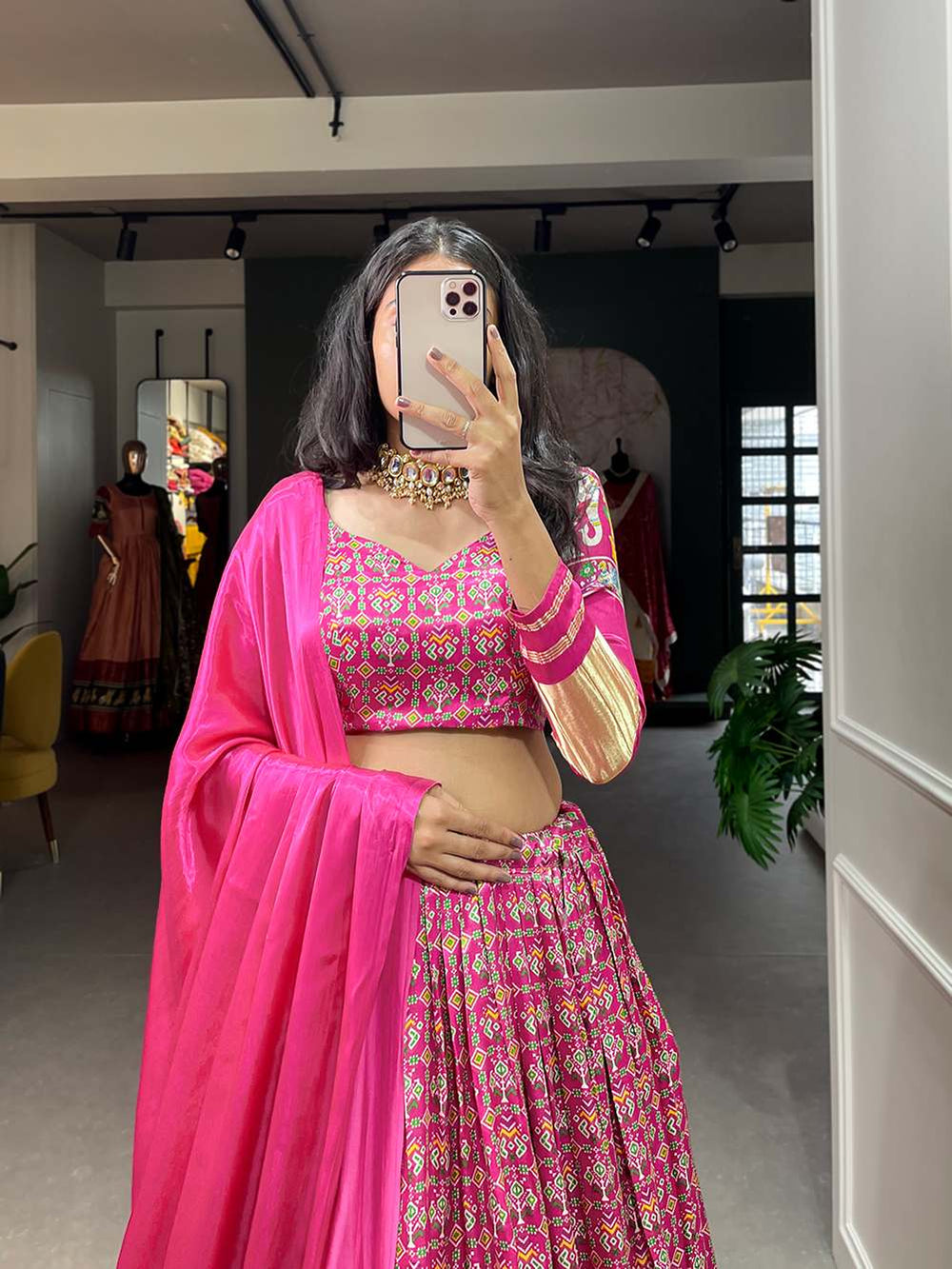 Rani Pink Ravishing Gaji Silk Lehenga - PAHRAVA