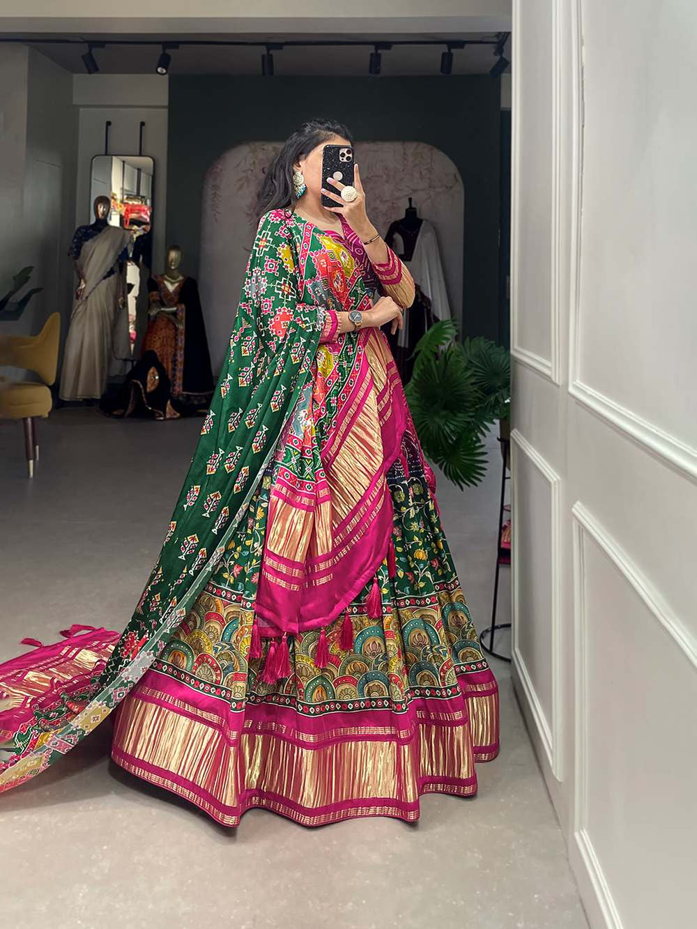 Pink And Wine Cultural Gaji Silk Lehenga - PAHRAVA