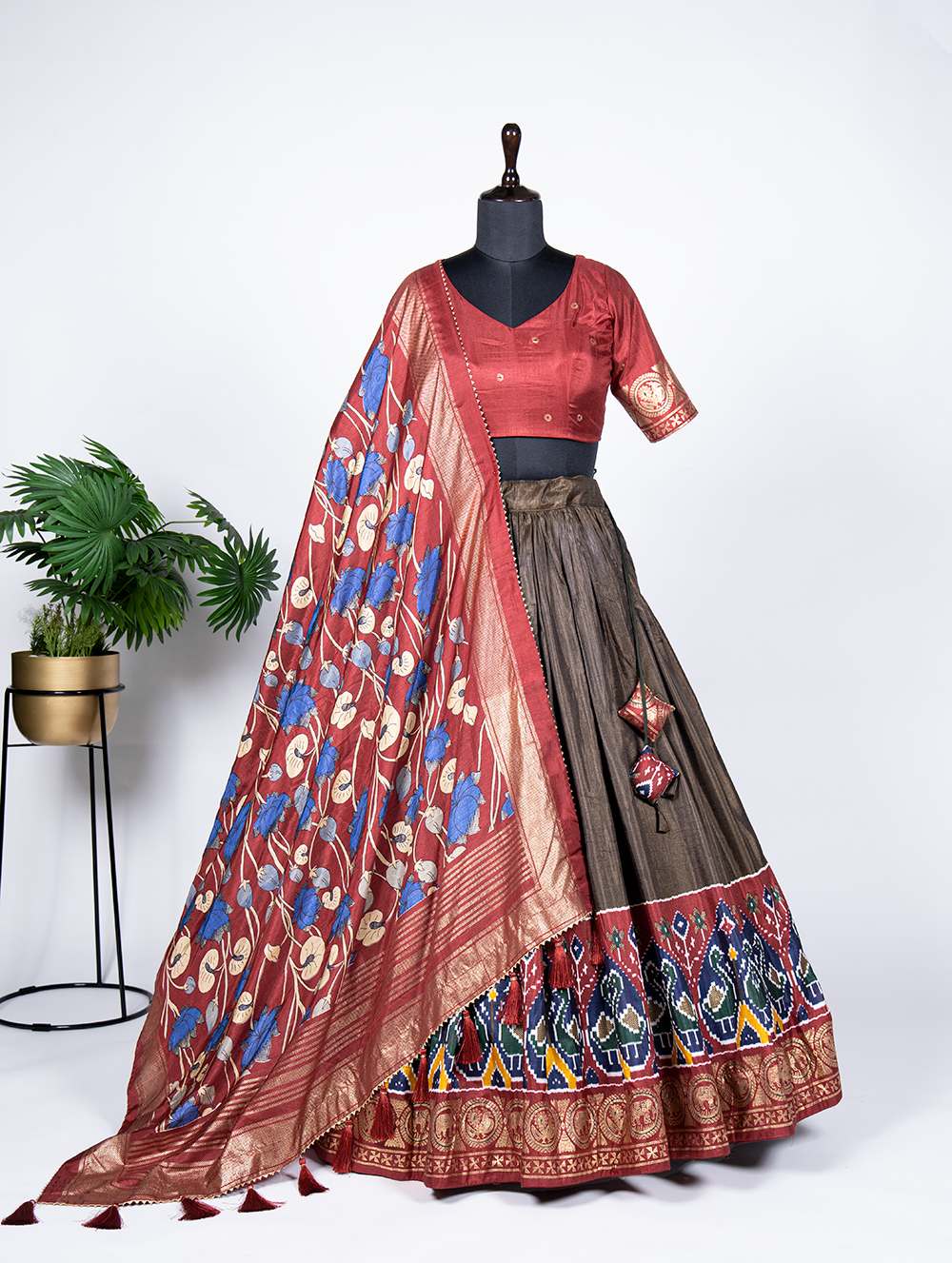 Rock Brown Gorgeous Dola Silk Lehenga Choli - PAHRAVA