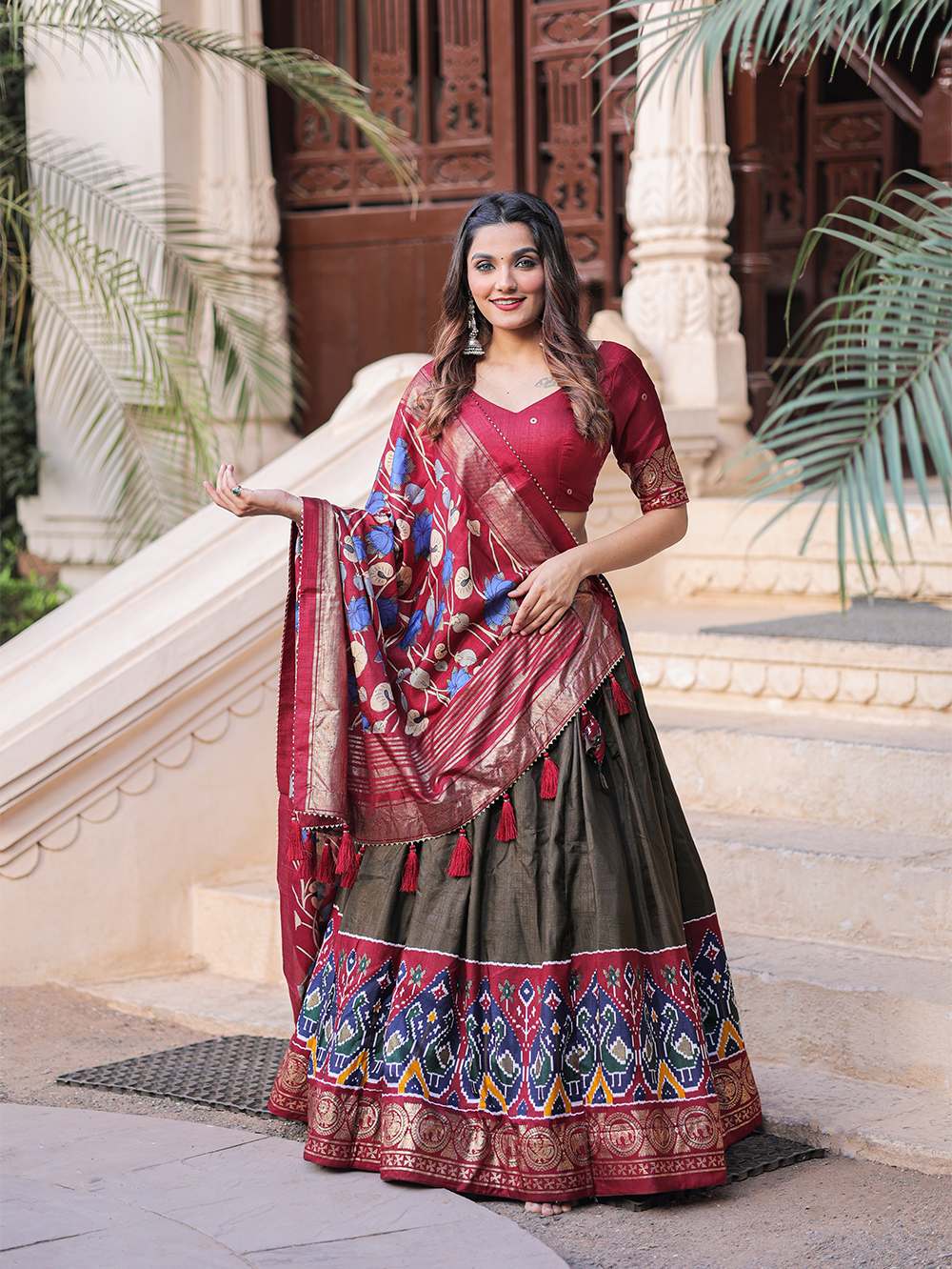 Rock Brown Gorgeous Dola Silk Lehenga Choli - PAHRAVA