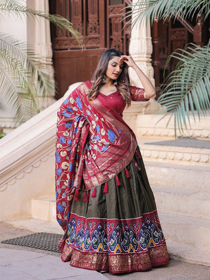 Rock Brown Gorgeous Dola Silk Lehenga Choli - PAHRAVA