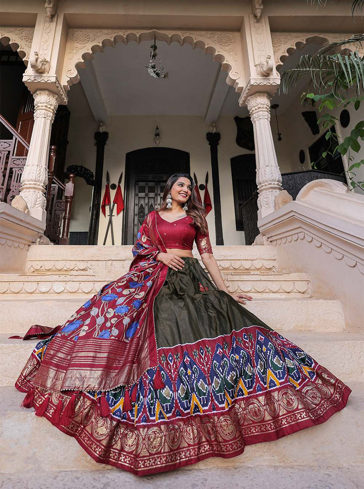 Rock Brown Gorgeous Dola Silk Lehenga Choli - PAHRAVA