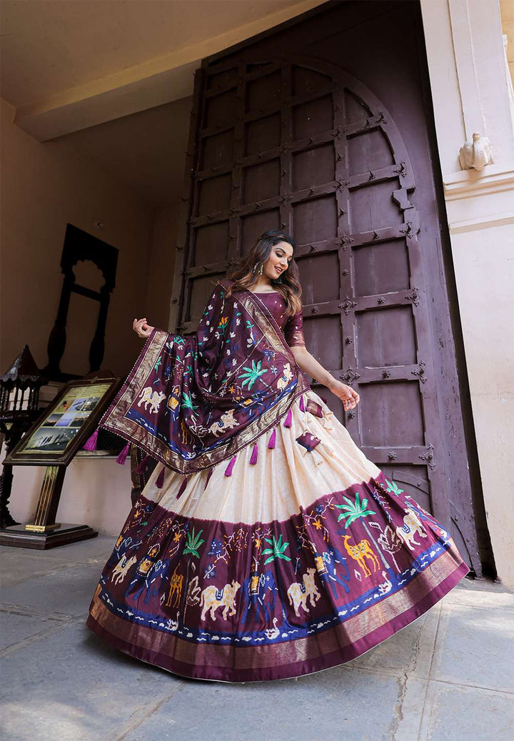 Pure Wine Ethnic Dola Silk Lehenga Choli - PAHRAVA