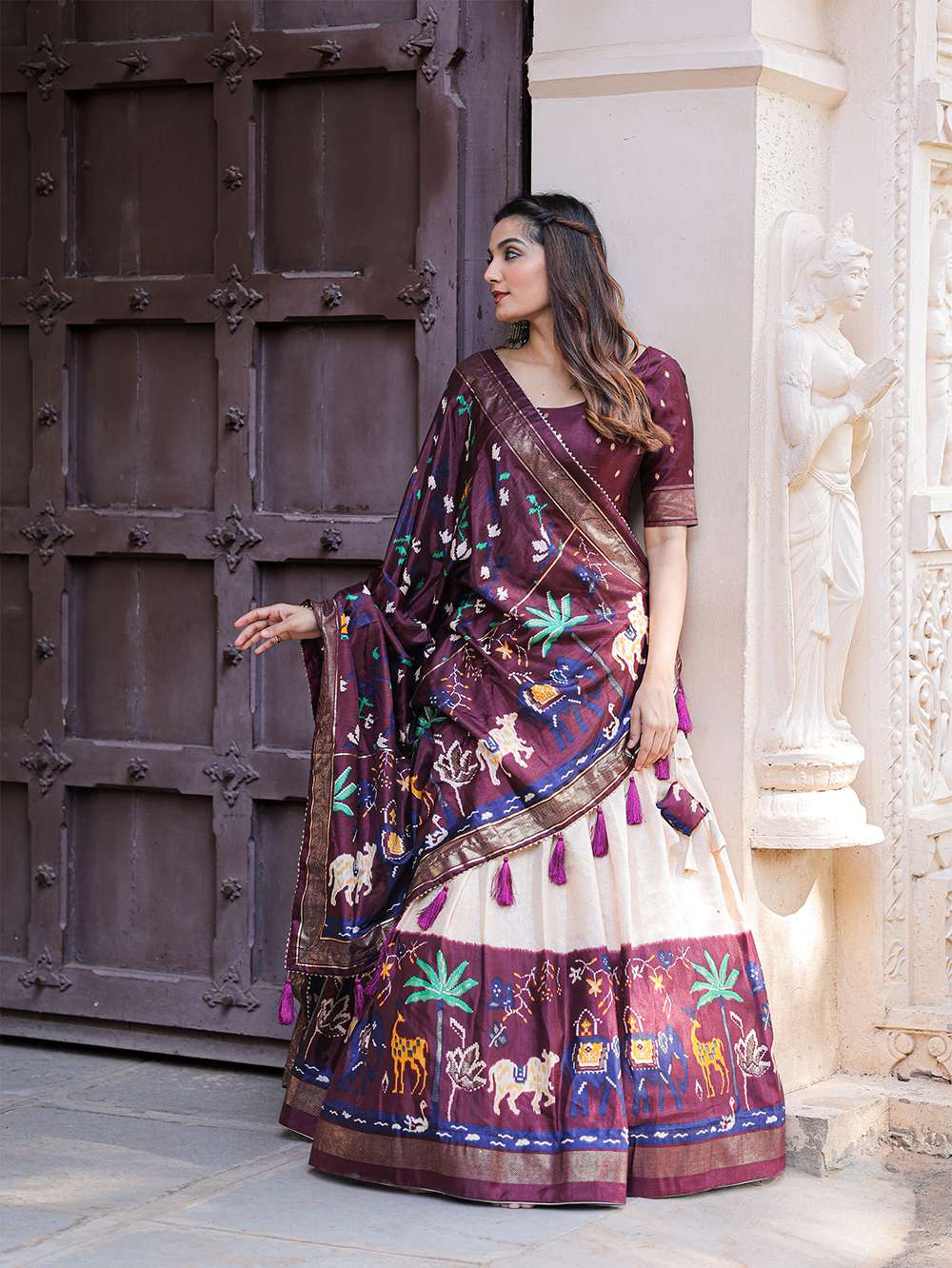 Pure Wine Ethnic Dola Silk Lehenga Choli - PAHRAVA