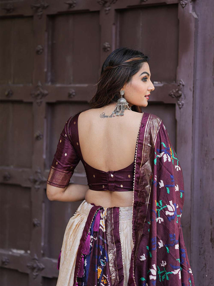 Pure Wine Ethnic Dola Silk Lehenga Choli - PAHRAVA