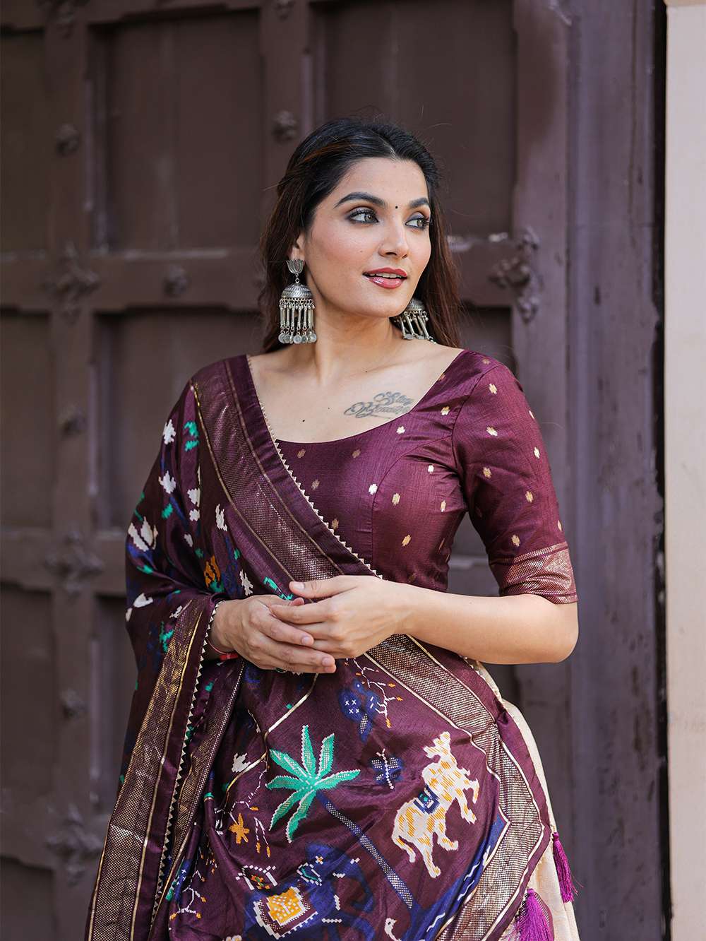 Pure Wine Ethnic Dola Silk Lehenga Choli - PAHRAVA