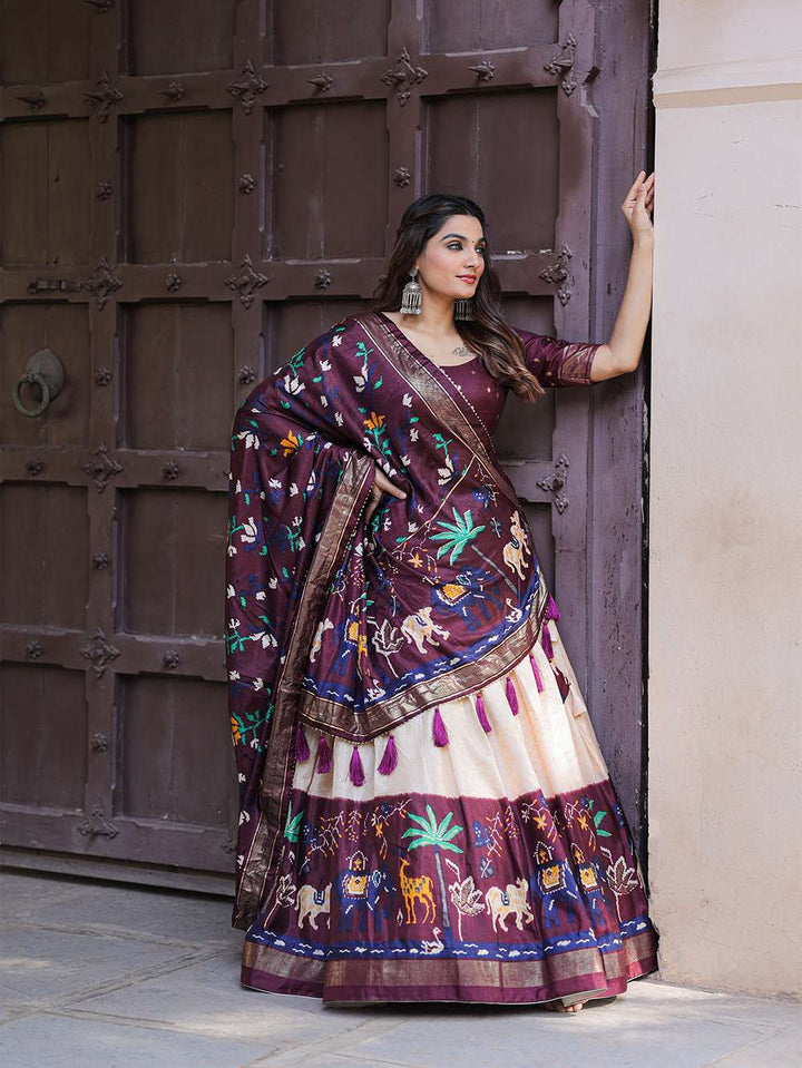 Pure Wine Ethnic Dola Silk Lehenga Choli - PAHRAVA