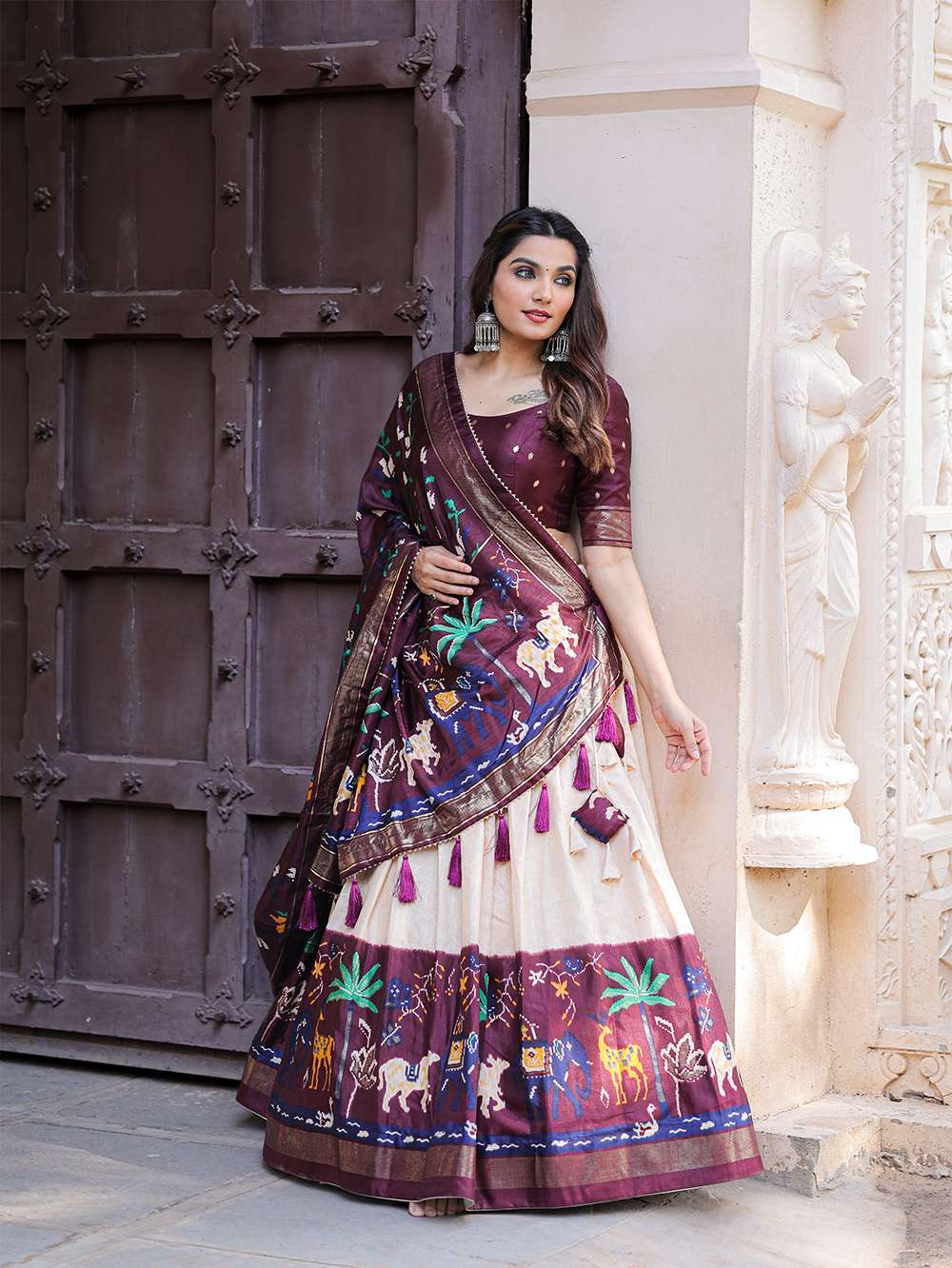 Pure Wine Ethnic Dola Silk Lehenga Choli - PAHRAVA