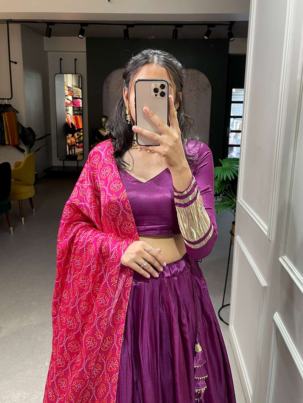 Beet Root Purple Festive Gaji Silk Lehenga Choli - PAHRAVA