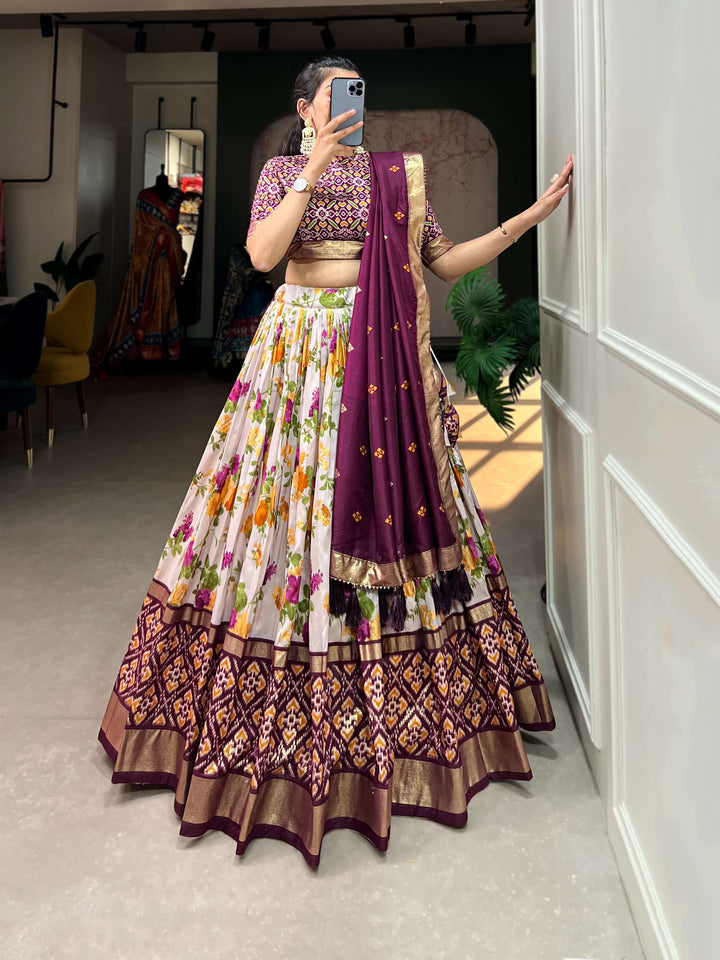 Maroon Wine exquisite Tussar Silk Lehenga Set - PAHRAVA