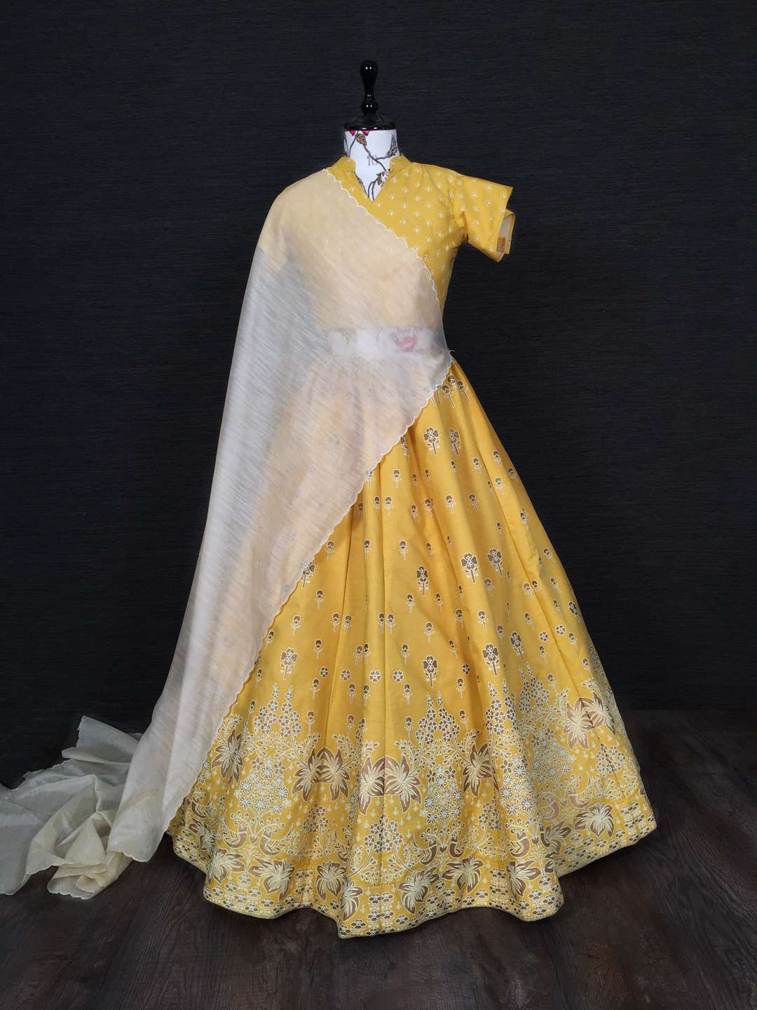 Yellow Aada Slub Silk Designer Lehenga Choli - PAHRAVA