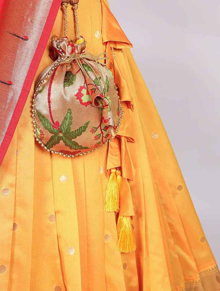 Bright Yellow Magical Paithani Lehenga Set - PAHRAVA