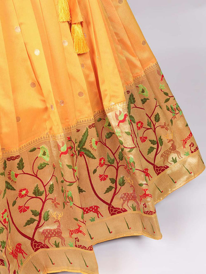 Bright Yellow Magical Paithani Lehenga Set - PAHRAVA