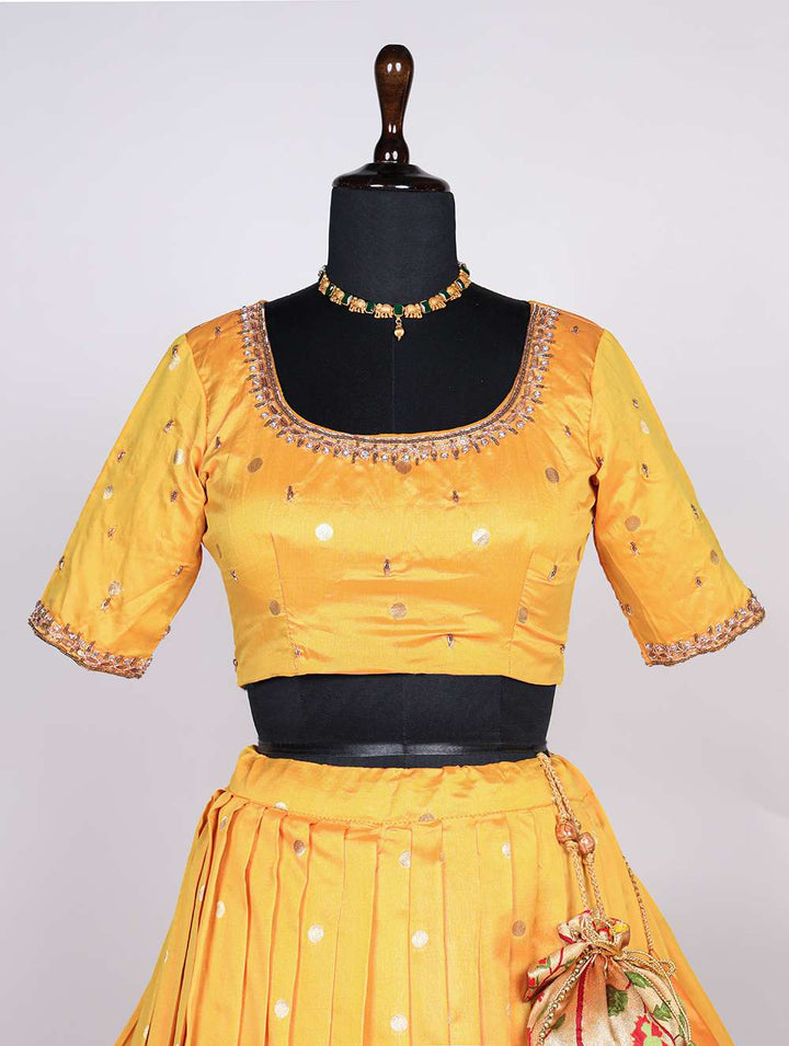 Bright Yellow Magical Paithani Lehenga Set - PAHRAVA