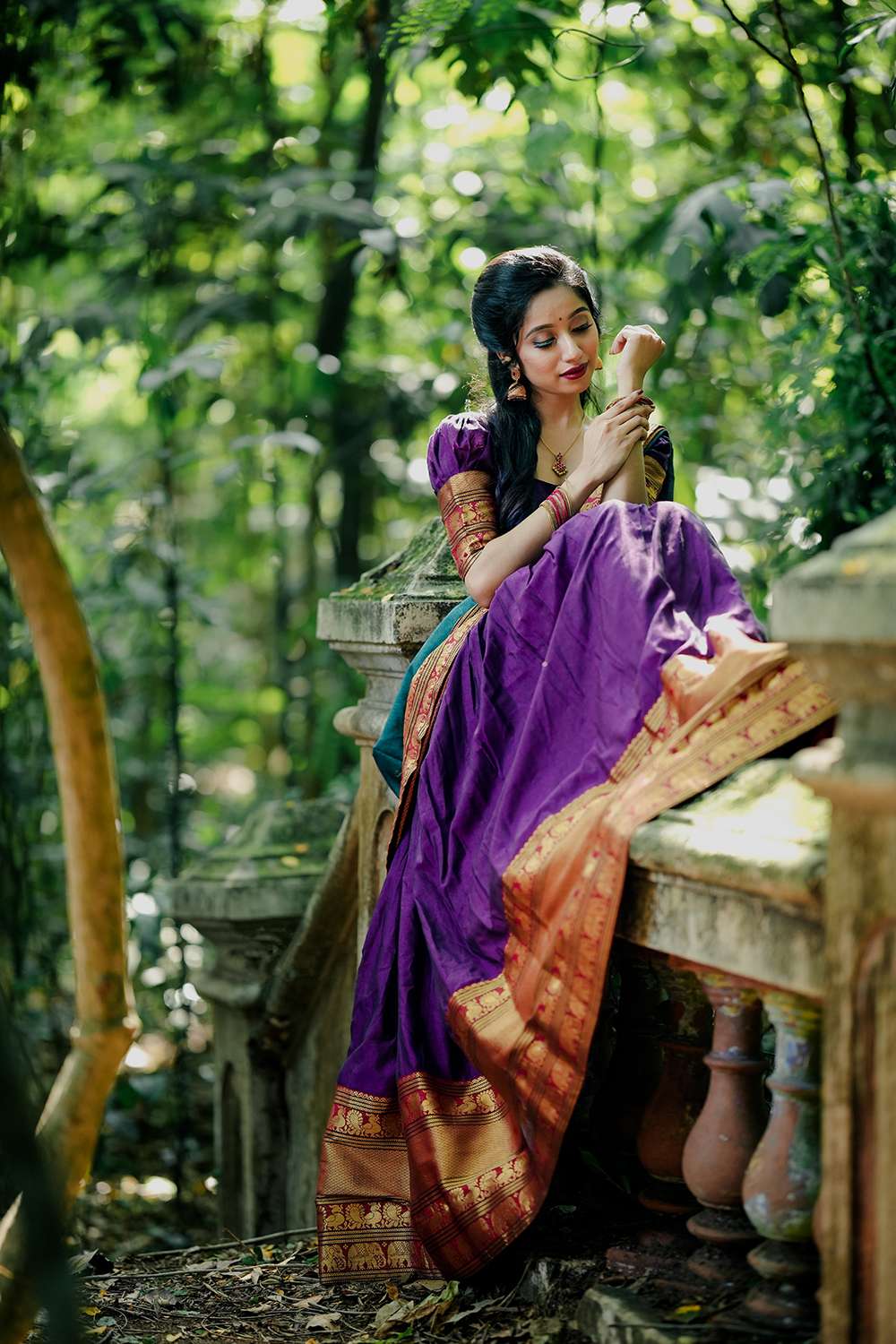 Deep Purple Narayan Pet Cotton Lehenga Choli - PAHRAVA