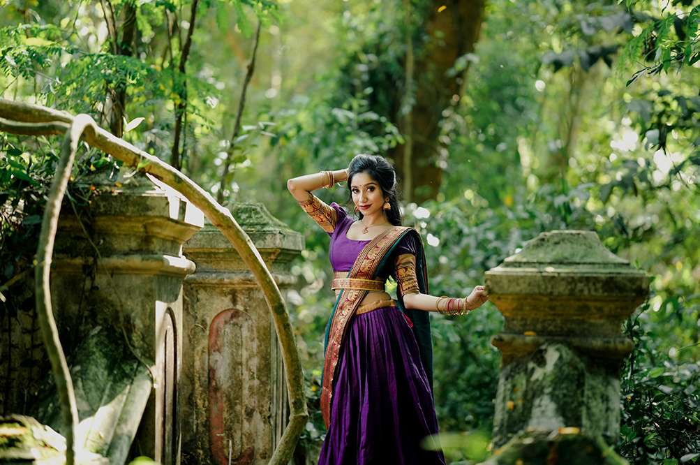 Deep Purple Narayan Pet Cotton Lehenga Choli - PAHRAVA