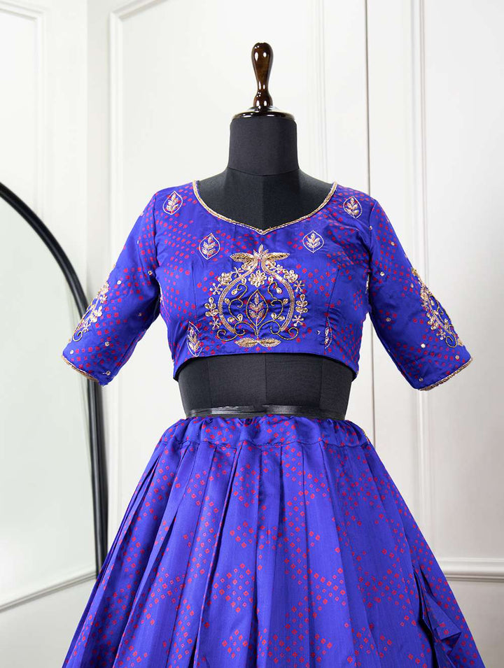 Royal Blue Indian Tradition with Paithani Lehenga Choli - PAHRAVA