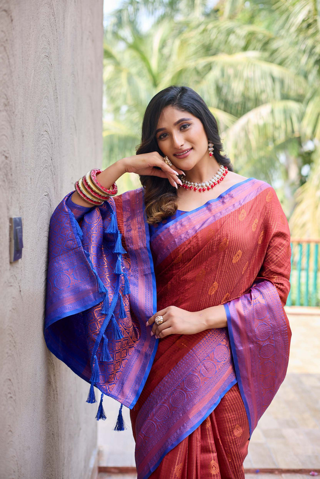 Peach kanchi silk saree - PAHRAVA