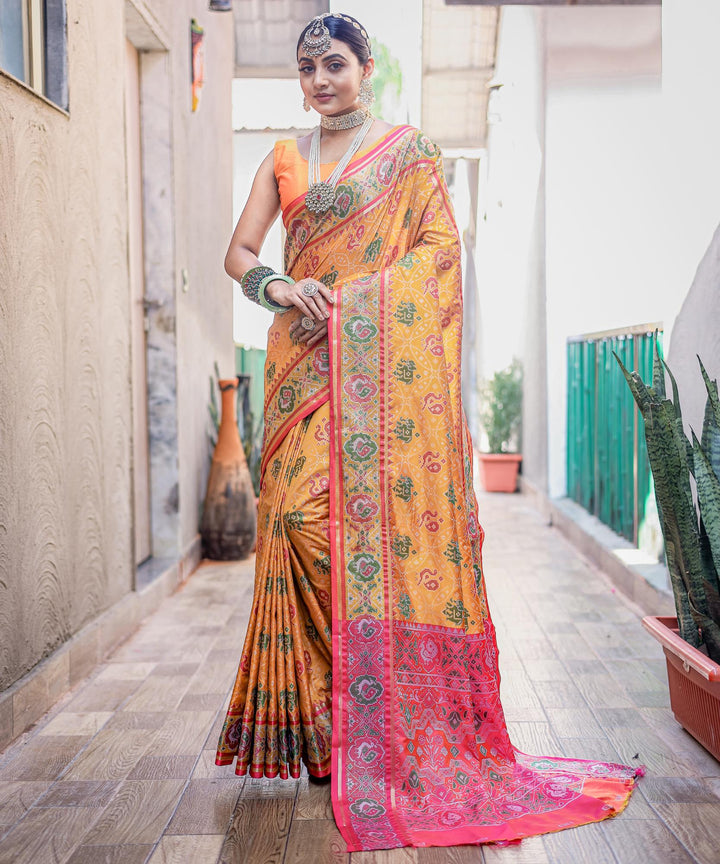 Dusk Orangre Soft Patola Silk Saree - PAHRAVA