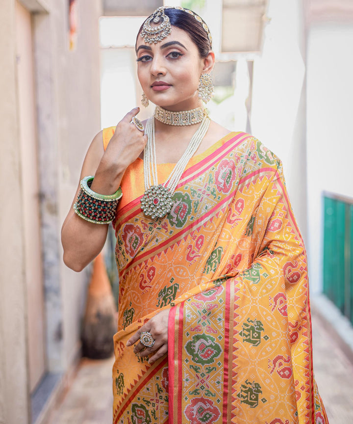 Dusk Orangre Soft Patola Silk Saree - PAHRAVA