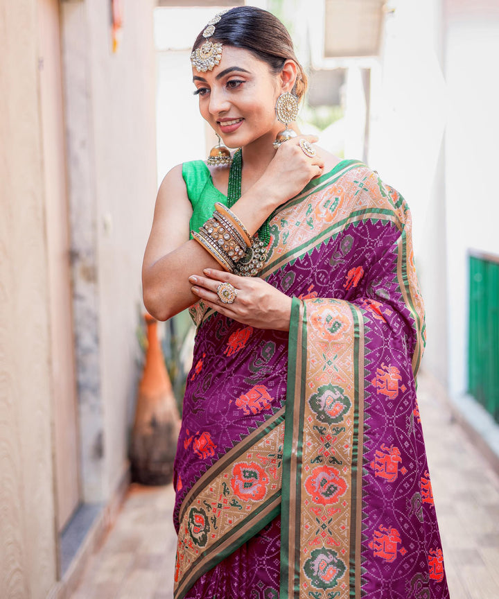 Ultra Violet Soft Patola Silk Saree - PAHRAVA