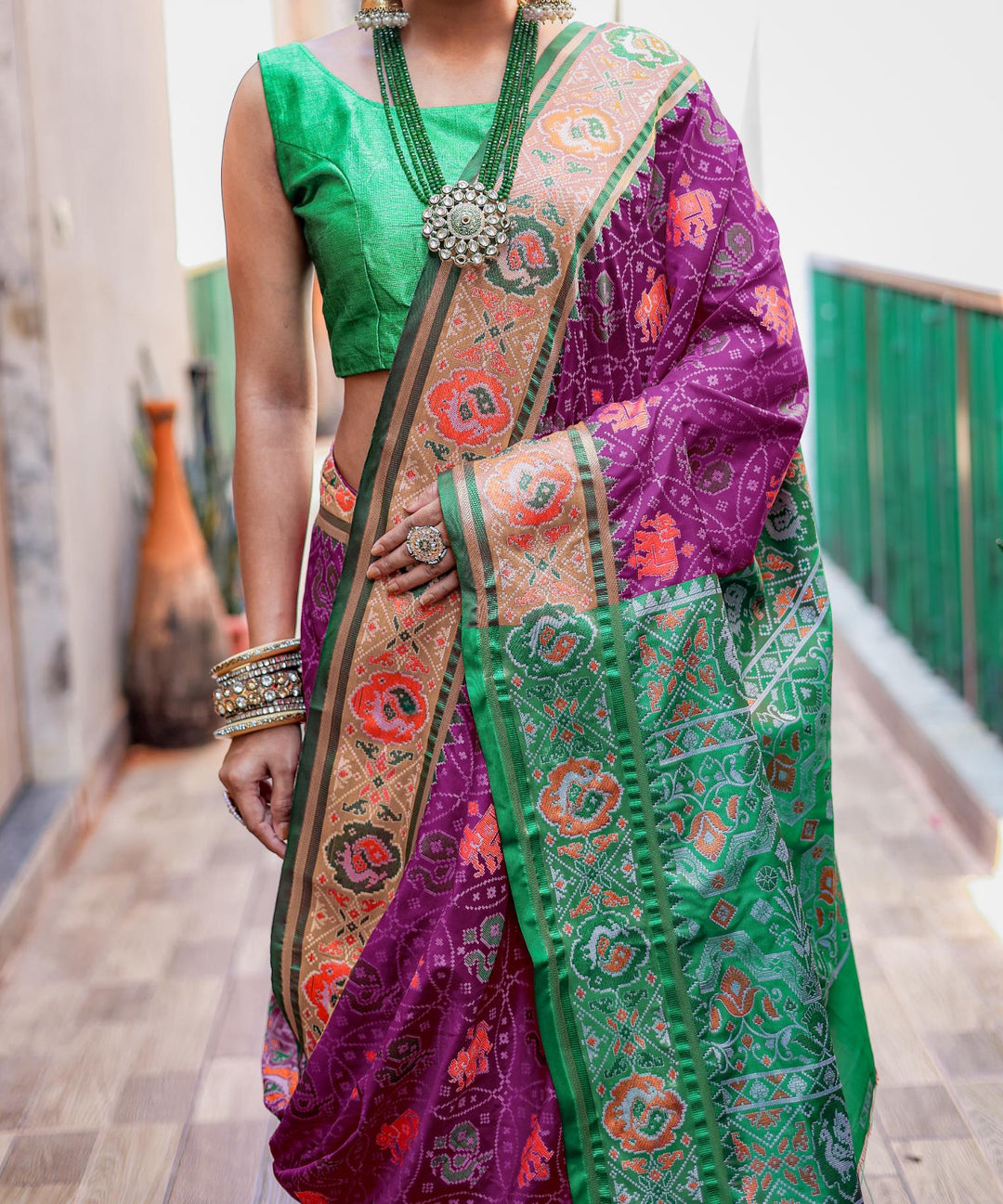 Ultra Violet Soft Patola Silk Saree - PAHRAVA