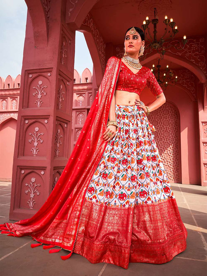 Ruby Red Classic Dola Silk Lehenga Choli - PAHRAVA