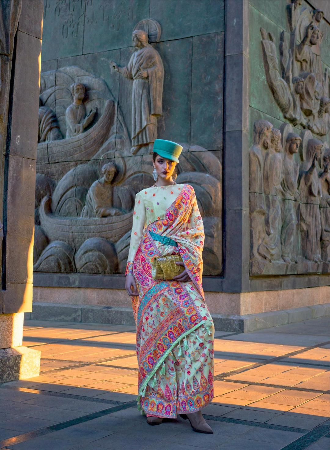 Soft Green Organza Handloom Weaving Saree - PAHRAVA