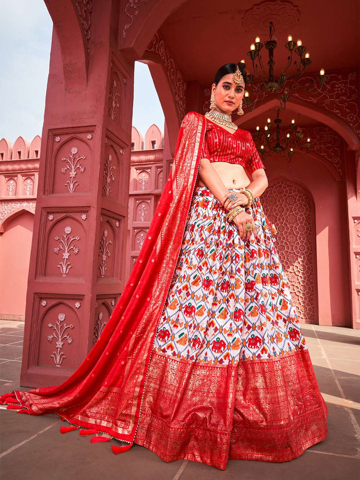 Ruby Red Classic Dola Silk Lehenga Choli - PAHRAVA