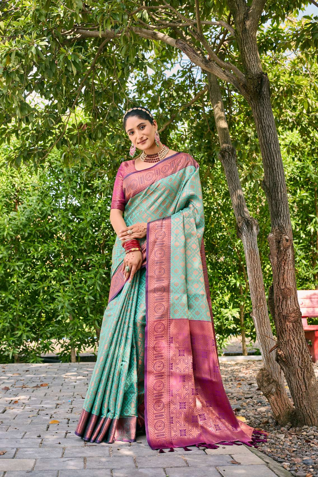 Soft Green Kubera Pattu Kanjivaram Silk Saree - PAHRAVA