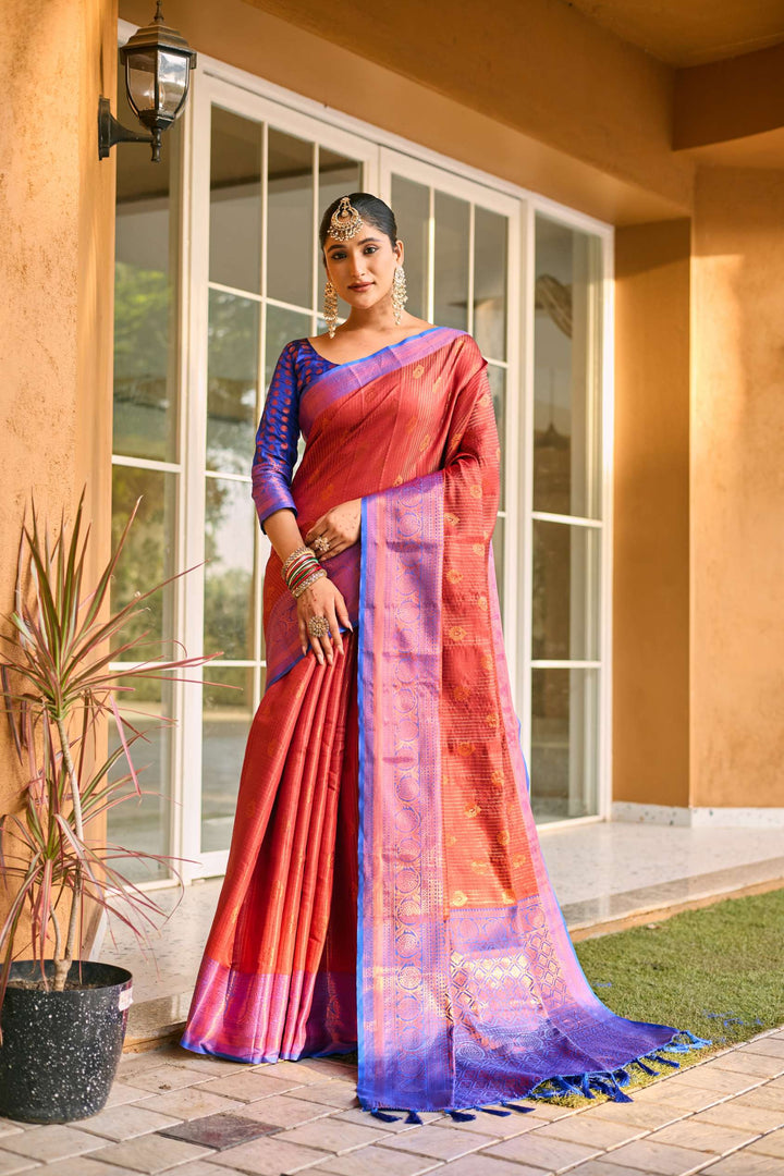 Prism Pink Kanchi Silk Saree - PAHRAVA