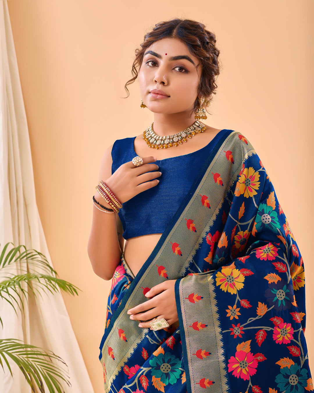 Royal Blue Luxury Paithani Silk Saree - PAHRAVA