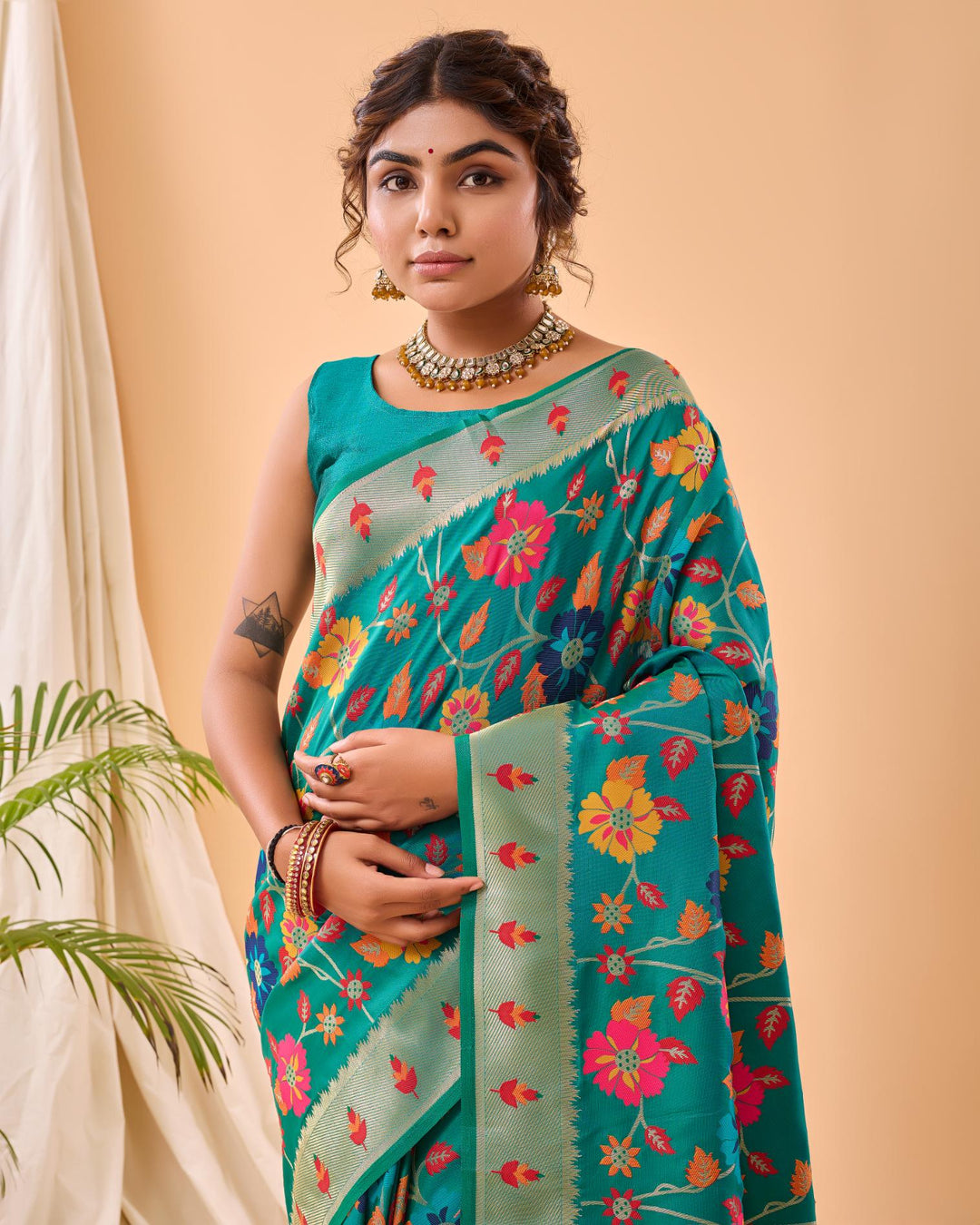 Bright Blue Luxury Paithani Silk Saree - PAHRAVA