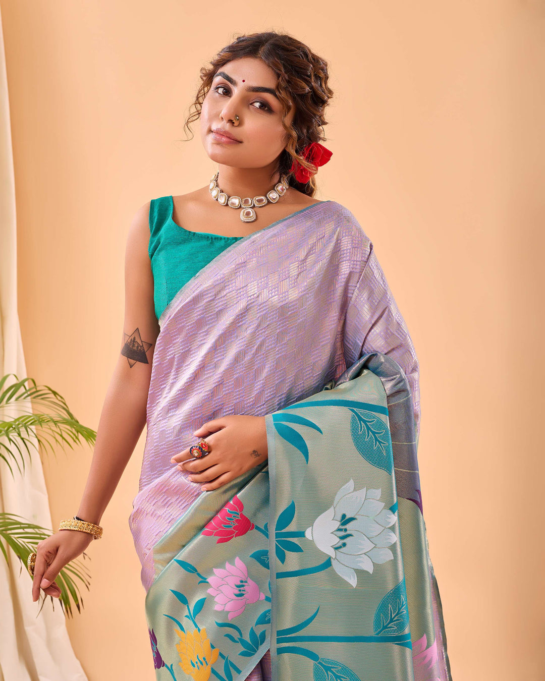 Light Blue Paithani Silk Saree - PAHRAVA