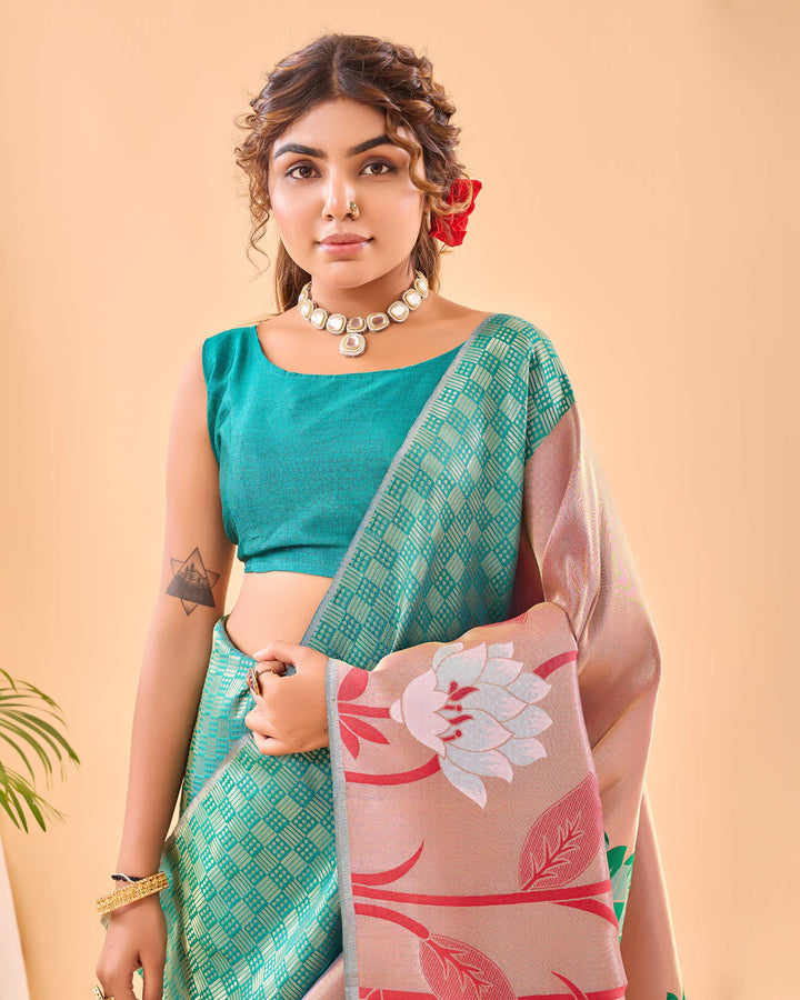 Rama Green Paithani Silk Saree - PAHRAVA