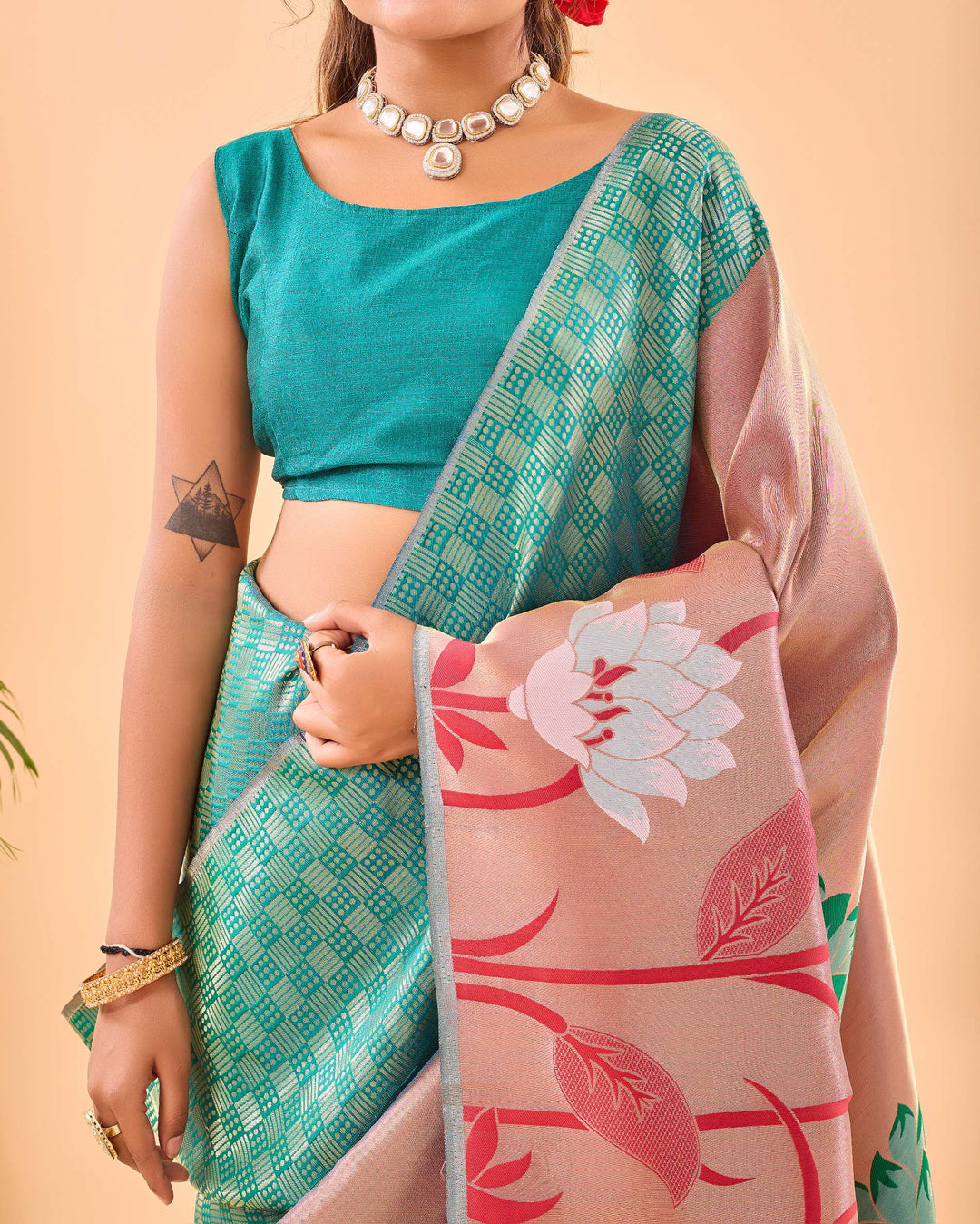 Rama Green Paithani Silk Saree - PAHRAVA