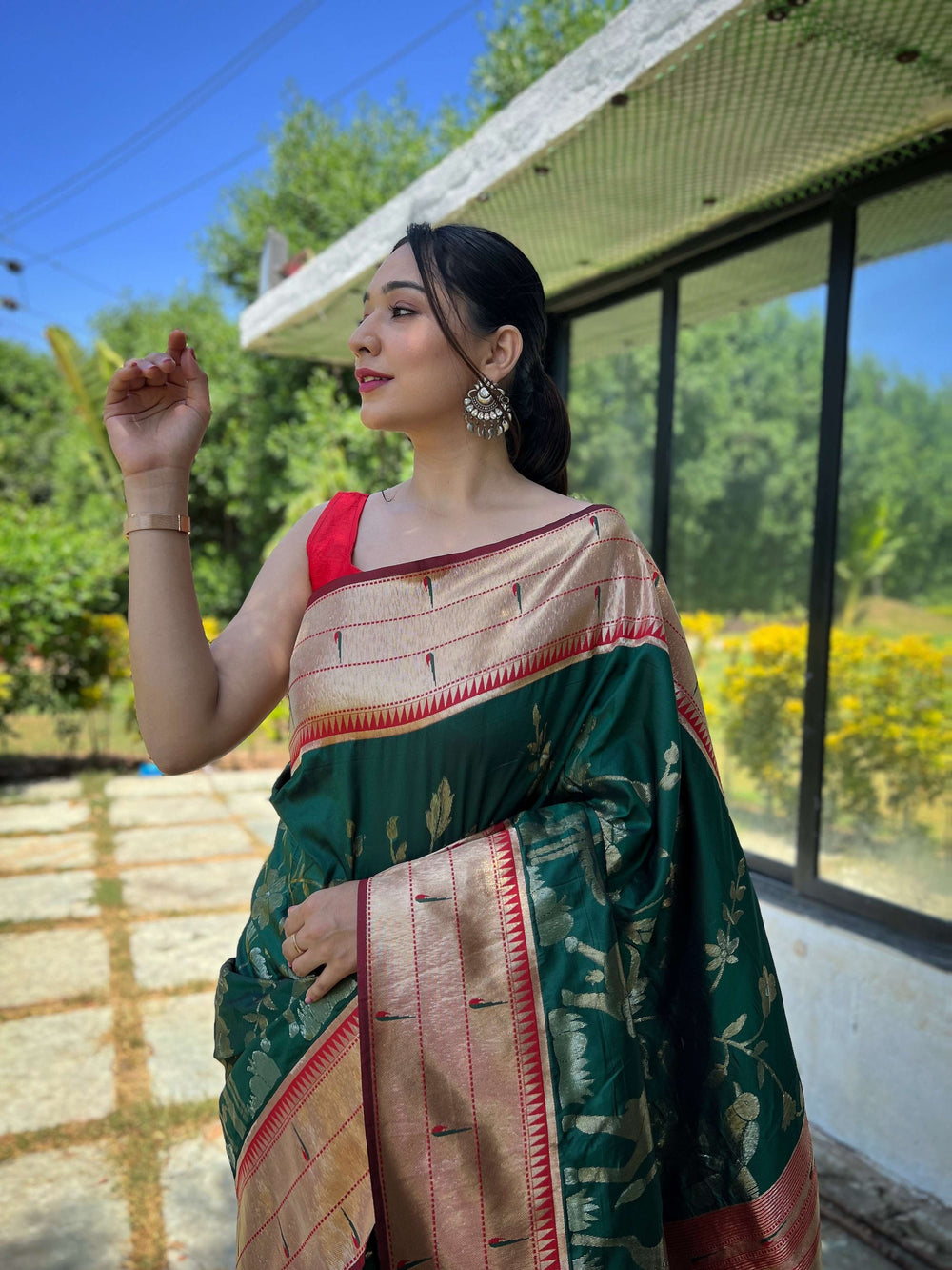 True Soft Green Paithani Silk Saree - PAHRAVA