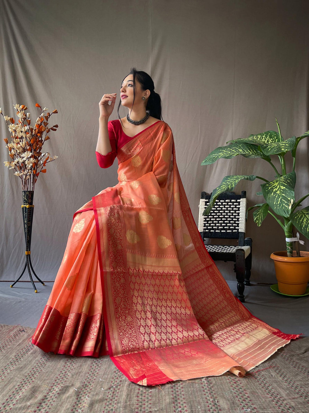 Pale Pink Soft Linen Weaving Sarees - PAHRAVA