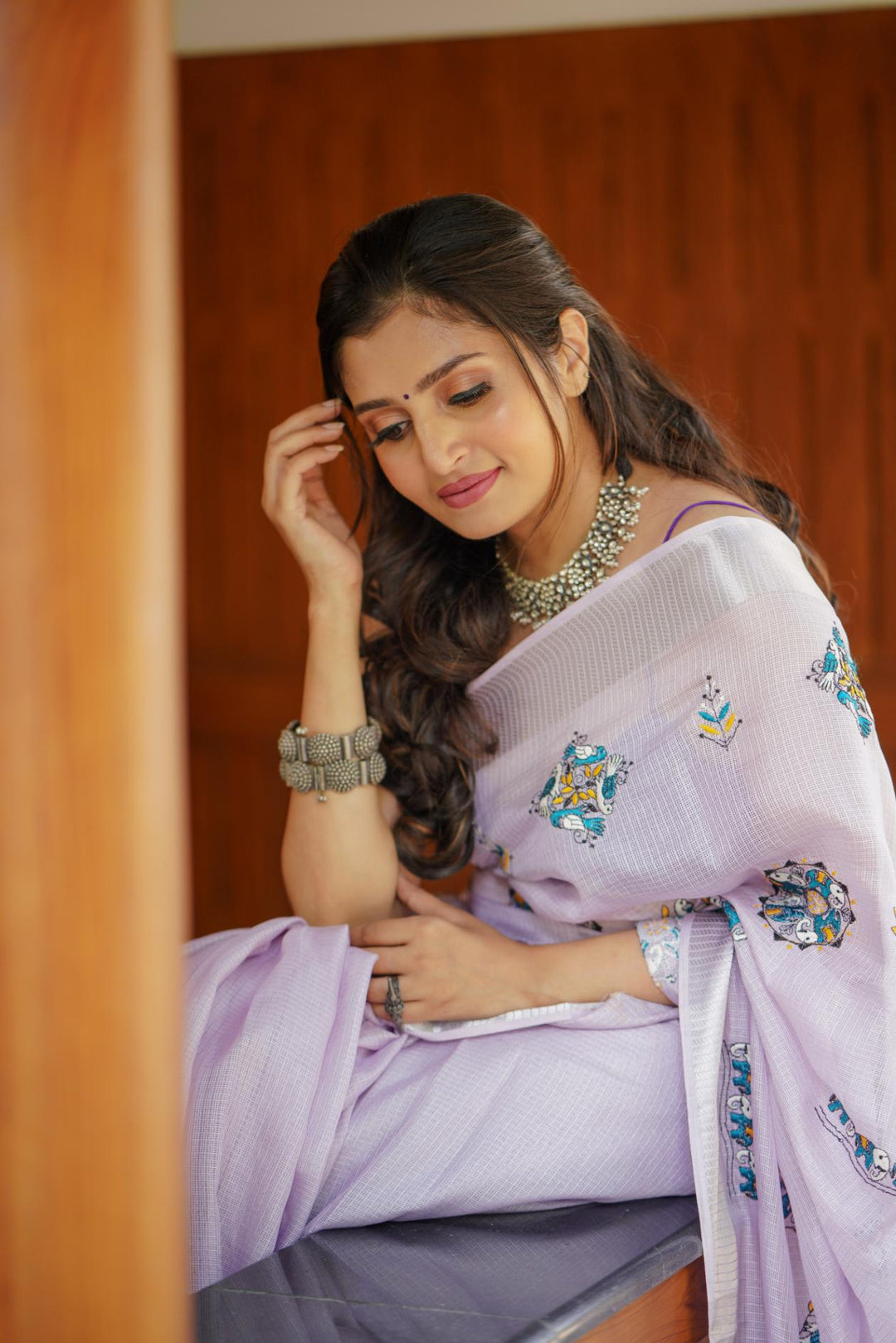 Pastel Purple Soft Kota Silk Saree.