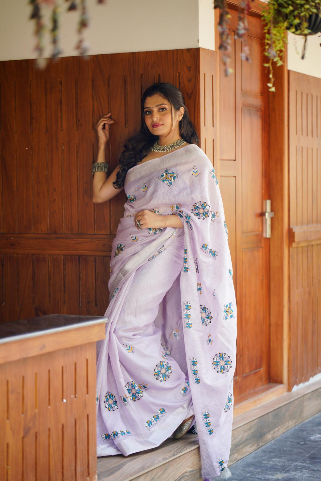 Pastel Purple Soft Kota Silk Saree.