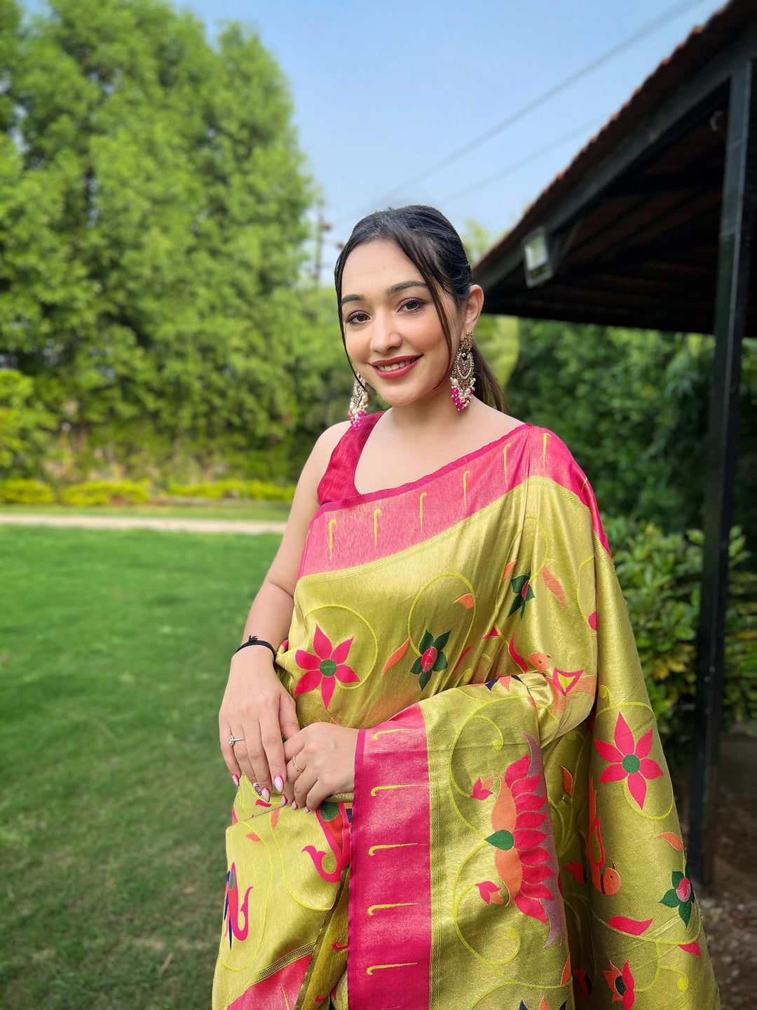 Light Green Exquisite Paithani Silk Saree - PAHRAVA