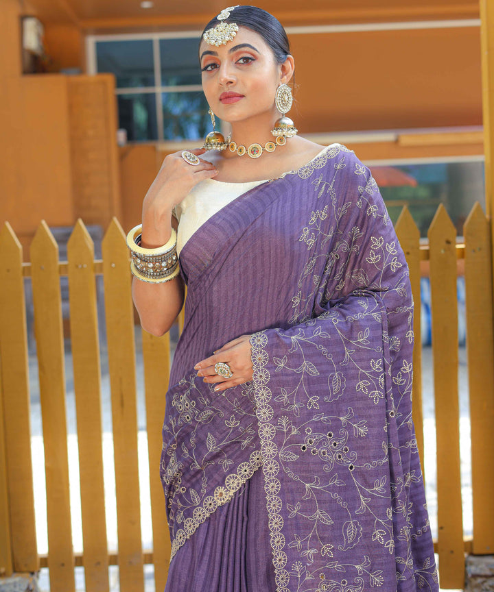 Angelic purple soft silk saree - PAHRAVA