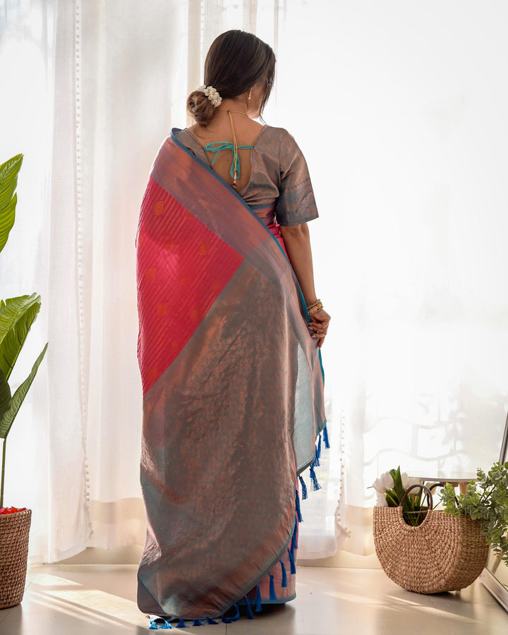 Mauve pink pattu kanjivaram silk saree - PAHRAVA