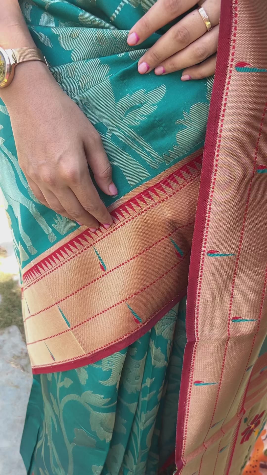 Indigo Soft Blue Paithani Silk Saree